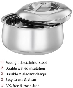 Assured Quality Stainless Steel Casserole With Hammered Finish 24cm Round Durable Modern Design For Gas And Induction Cookers - Product Image 5