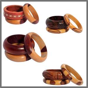 Colección de Brazaletes de Madera Hechos a Mano Woodland Muse Collective, Joyería de Madera de Teca, Mango, Sisso y Bloodwood para Mujeres y Regalos - Product Image 1