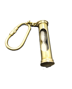 Personalized Brass Sand Timer <b>Keyring</b> Vintage Hourglass Keychain Custom <b>Engraved</b> Timepiece Gift Decorative Metal Key Holder - Product Image 4