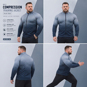 Men's Plus Size Training <b>Jacket</b> Stand Collar Sublimated Compression <b>Jackets</b> Men Gym Fitness Full Zipper Men Jogging Wear <b>Jacket</b> - Product Image 5