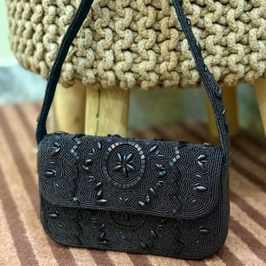 Boho Fashion <b>Beaded</b> Clutch -Vintage Banjara Indian Gypsy Clutch Bag- Coins <b>Fringe</b> Clutches - Product Image 1