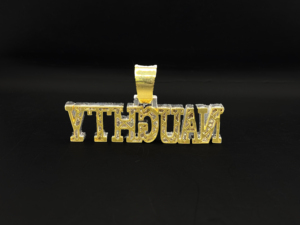 Pendentif fantôme diamanté personnalisé, lettre glacée coquine, en acier inoxydable plaqué strass, breloque hip-hop unisexe - Product Image 4