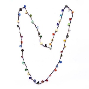 Collar de Cuentas de Ganchillo con Piedras Naturales Redondas Multicolor, Joyería Étnica de Lujo Artesanal India, para Fiestas, Precio al por Mayor - Product Image 2
