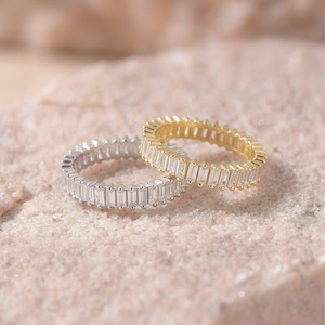 Anillos de Eternidad de Moissanita al por Mayor, Color D, VVS, Cultivados en Laboratorio, Plata 925, Oro 14K, Fabricante de Joyería Fina en India, OEM - Product Image 6