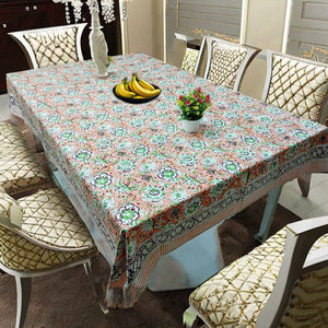 Nouveautés : Nappe en coton à imprimé floral fait main, écologique, couleurs personnalisables, design moderne, couvre-table de salle à manger - Product Image 2