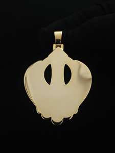 Pendentif de luxe en chaîne à maillons plaqué or glacé, en argent sterling 925, micro-pavé de diamants de laboratoire, pour fiançailles et mariage Hinduisim - Product Image 4