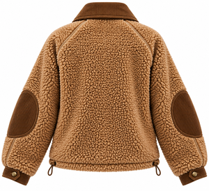 Veste en polaire sherpa épaisse de haute qualité pour femmes, fermeture éclair, col rabattable, poche en velours côtelé, manteau d'hiver, fabricant OEM - Product Image 2