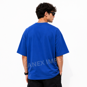 เสื้อยืดลายกราฟิกฮาโลวีนแบบกำหนดเอง พิมพ์ลายนูน 3 มิติ ลายฟักทองและค้างคาว สีน้ำเงิน ทรงโอเวอร์ไซส์ ผ้าฝ้าย สำหรับผู้ชายและผู้หญิง สไตล์สตรีทแวร์ลำลอง - Product Image 4