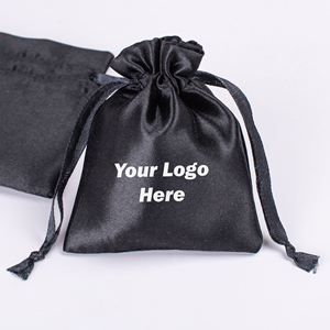 Luxury Premium Fabric <b>Pouch</b> Black Satin <b>Drawstring</b> Bag Jewelry Storage With Custom Logo Cosmetic Storage <b>Pouch</b> - Product Image 3