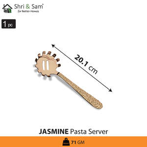 Serveur de pâtes en acier inoxydable revêtu de PVD or rose avec outils de pâtes de qualité supérieure au jasmin laser - Product Image 1
