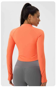 RAZER SIMPEX Women's Regular Fit Long Sleeve Solid <b>Yoga</b> <b>Jacket</b> Lightweight Breathable Quick Dry Eco-Friendly Spandex/Nylon Top - Product Image 6