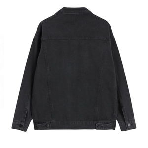 Veste en jean slim pour homme, style vintage décontracté, col rabattu, manches classiques, couleur unie, 100% coton, vêtement d'hiver respirant et à séchage rapide - Product Image 2