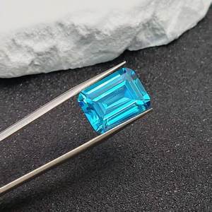 Aigue-marine naturelle rectangulaire facettée taille émeraude, matière brute certifiée GIA, bleu ciel rare classique 50mm, vente en gros C43A - Product Image 1