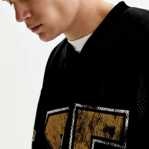 Camiseta Deportiva Casual de Malla Negra OEM para Fútbol Americano, Estilo Vintage con Número Estampado, Ajuste Holgado, Venta al por Mayor, Unisex, Proveedor - Product Image 6