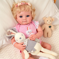 Poupée Reborn Babeside Ziva de 17 pouces - Corps entièrement en vinyle, cheveux implantés à la main, mini jouet doux pour filles