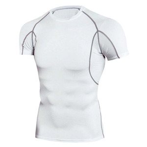 <b>Men</b> Regular Fit Turtleneck Short Sleeve Breathable Quick Dry Fitness Sports Training <b>Silk</b> Screen Printing Blank Formal <b>Shirt</b> - Product Image 6