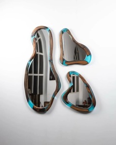 Elite Edge Resin Wood Wall Mirror Premium Inlay Frame Mirror for Luxury Home Decor and Gifting Collection - Product Image 1