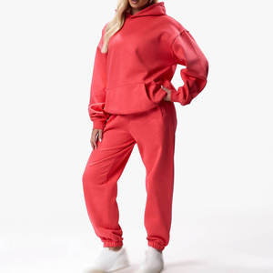 Conjunto Deportivo de Invierno para Mujer, 2 Piezas, Color Liso, Ecológico, de Felpa, Personalizable, Casual, 100% Algodón - Product Image 6