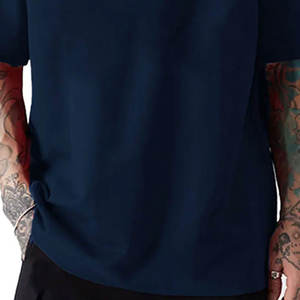 Camisetas de algodón grueso de gran tamaño para hombre al por mayor, con logo personalizado, estilo urbano, hombros caídos, cuello redondo - Product Image 4