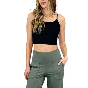 Débardeur gris pour femme à fines bretelles, col rond, en coton tricoté, couleur unie, sans manches, respirant, écologique, coupe classique - Product Image 6