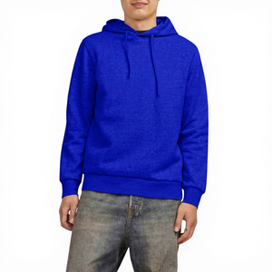 Sweat-shirt à capuche gris pour homme, coupe classique, en coton French Terry, couleur unie, manches longues, pull-over décontracté, vêtement d'automne - Product Image 4