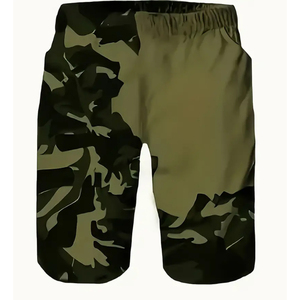 Men's Camouflage Short Sleeve T-Shirt And Shorts <b>Set</b> Casual Summer Wear Breathable <b>Knitted</b> Polyester Fabric - Product Image 2