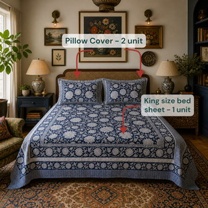 Juego de Sábanas de Lujo con Estampado Artesanal, 2 Fundas de Almohada, Frescas, 200 Hilos, Diseño Floral, 100% Algodón Puro, Suaves, para Verano, Hogar u Hotel - Product Image 6