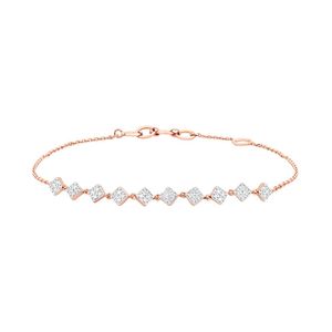 Pulsera de Cadena con Eslabones Cuadrados de Diamantes Cultivados en Laboratorio en Oro Rosa - Product Image 1