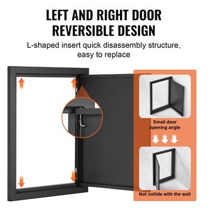 Sportello di accesso BBQ da 16W x 22H pollici con piastra fredda e maniglia verticale a muro per mobili da cucina esterni - Product Image 4