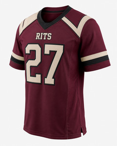 เสื้อฟุตบอลอเมริกันสีขาว-น้ำเงินสำหรับผู้ชาย ยี่ห้อ RITS คอวี แขนสั้น ผ้าตาข่ายระบายเหงื่อ หมายเลข 24 แบบซับลิเมชั่น - Product Image 6