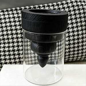 Brûleur d'encens en verre et bois au design fabuleux avec insert métallique, bois de santal aromatique, écologique, utilisation toute saison - Product Image 2