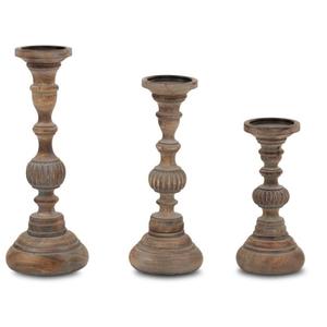 Handmade Wooden Candle <b>Stand</b> Set of 3 - Product Image 3