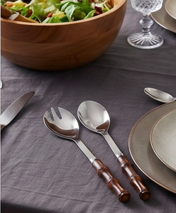 Ensemble de couverts en acier inoxydable de qualité supérieure avec manches en bois luxueux, idéal pour les mariages, les restaurants et les occasions spéciales - Product Image 5