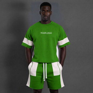 Camiseta de 2 Piezas para Hombre, Tendencia en Moda Urbana, Logotipo Bordado Personalizado, Estampado, Tallas Grandes, Corte Regular, 100% Algodón Transpirable - Product Image 3