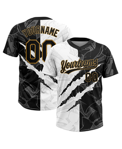 Conjunto de Camiseta de Fútbol Sublimada Personalizada para Hombre, Manga Corta, Negra y Blanca, Nombre del Equipo 00, Absorbe la Humedad, para Todas las Temporadas, Uniforme para Adultos - Product Image 3