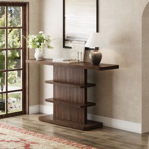 Consolle Vintage da 63 Pollici dal Design Elegante con 2 Ripiani Aperti e Alta Capacità di Carico per Soggiorno - Product Image 3