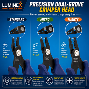 LUMINEX IMPEX LUB=113 <b>Long</b> <b>Nose</b> Stainless Steel Lightweight Smooth Work Jewelry Making Polishing Pliers - Product Image 3