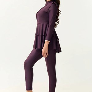 Traje de Baño Burkini Musulmán Modesto de 2 Piezas para Mujer, Corte Alto, Material Spandex/Poliéster, Logotipo Frontal, Transpirable - Product Image 4