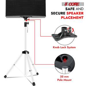 Heavy Duty 72" Height Adjustable PA DJ Speaker <b>Stands</b> 5-Core Tripod Pair for <b>Studio</b> <b>Monitors</b> - Product Image 4