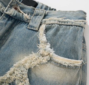 Newest Design Men's 100% Cotton Flare Acid Stonewashed High <b>Stretch</b> <b>Denim</b> Embroidery Black Fleece Lining Breathable Quick Winter - Product Image 6