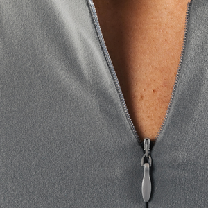 Top Deportivo Corto para Mujer, Color Gris, con Cierre Frontal y Manga Corta, Sin Costuras, Elástico, para Yoga, Gimnasio, Fitness y Entrenamiento - Product Image 4