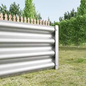 Jardinera Rectangular Elevada de Metal Plateado de 6 x 3 x 1 pies, Jardinera Exterior para Verduras, Flores y Plantas - Product Image 6