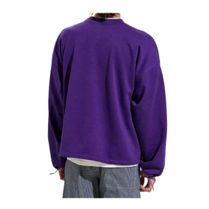 Wholesale 100% cotton Oversized <b>for</b> Print Autumn Plain Dyed Fleece <b>Turtleneck</b> Folded Hem Casual Pullover Sweatshirt <b>Men</b> - Product Image 3