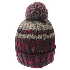 Bonnet d'hiver en tricot avec pompon, mélange de laine doux et chaud, unisexe, vente en gros, logo personnalisé - Product Image 3