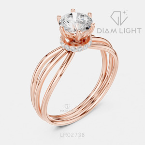 Bague de fiançailles en or blanc 14 carats avec diamant de laboratoire certifié IGI 0,80 carat, taille ronde, halo caché, bande pavée F+ VS+, cadeau de mariage - Product Image 4