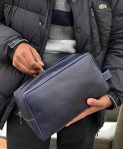 Neceser de Cuero Genuino para Hombre, Bolsa de Aseo para Viaje, Kit de Afeitado, Organizador de Artículos de Baño, Bolsa de Cosméticos de Cuero para Mujer - Product Image 4