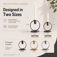 Support de bougie conique moderne en métal, style minimaliste, pour décoration intérieure et centre de table de mariage (vente en gros)