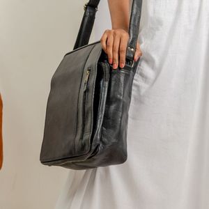 Bolsos de Mano de Cuero Genuino Elegantes y de Lujo de Estilo Clásico Vintage para Mujer, Bolso de Hombro de Diseñador de Color Negro de Lujo para Dama - Product Image 5