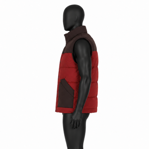 Custom Two Tone Puffer <b>Vest</b> Winter Warm Sleeveless Jacket Color Block Quilted Body Warmer Padded Gilet for Outdoor Casual Wear - Product Image 2