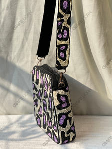 Pochette carrée noire perlée, motif mosaïque, fabrication artisanale, sac de soirée, vente en gros, OEM, export, marque privée, en vrac - Product Image 4